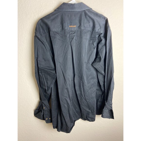 Ariat Mens Button Down Shirt Black Blue Size XL Long Sleeve Collared Lot of 2 - Picture 15 of 15